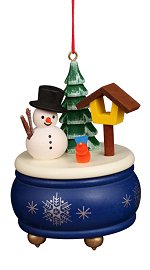 Snowman Music Box - Ulbricht<br>Wooden Ornament